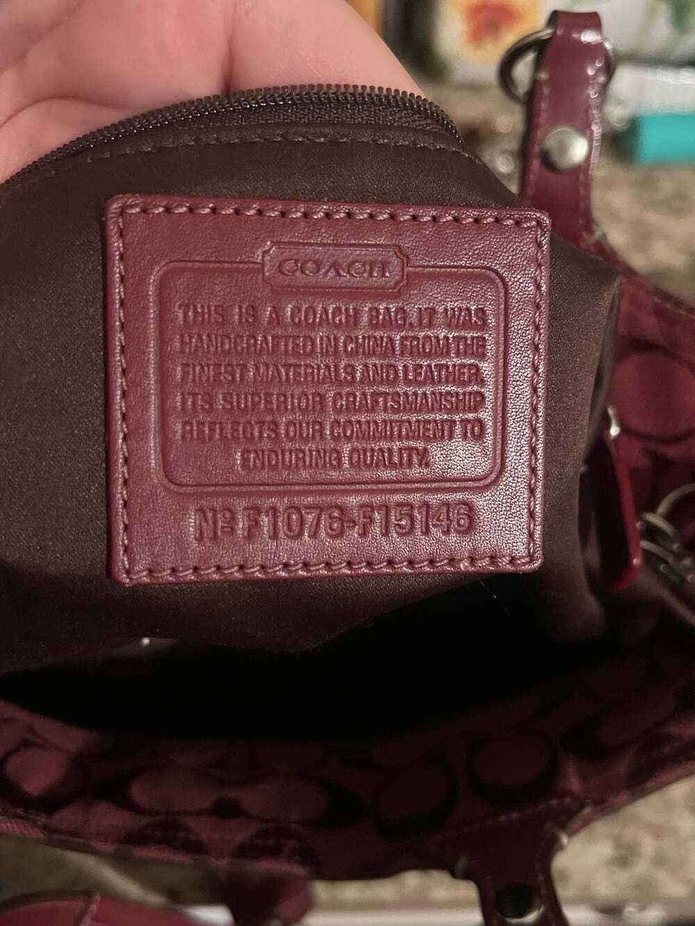 Coach Signature Canvas Gallery Tote Bag in Burgundy - Picture 10 of 10